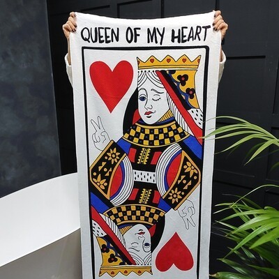 

Полотенце большое с принтом Queen of my heart Present большое полотенце с принтом 150х70 см