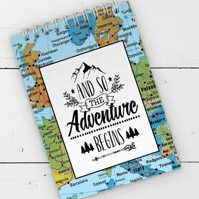 

Блокнот на пружине перекидной в линию Baby Adventure begins Present блокнтот на пружине перекидной в линию А6 с принтом