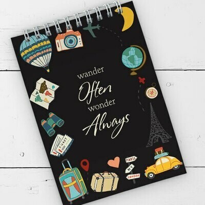 

Блокнот на пружине перекидной в линию Baby Wander often wonder always Present блокнтот на пружине перекидной в линию А6 с принтом