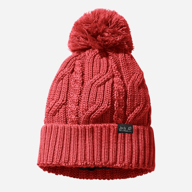 

Шапка Jack Wolfskin Stormlock Pompom Beanie 1905091-2571 Кораллово-красная