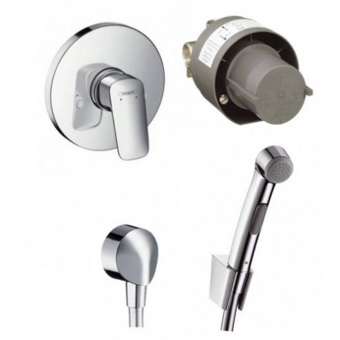 

Набор скрытого монтажа с гигиенической лейкой Hansgrohe Logis, 1102019 71666000+27454000+32129000