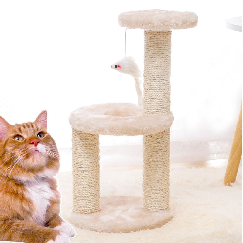 

Когтеточка для кота с полками и игрушкой Taotaopets 0072203 Beige дряпка (K/OPT2-6226-21301)