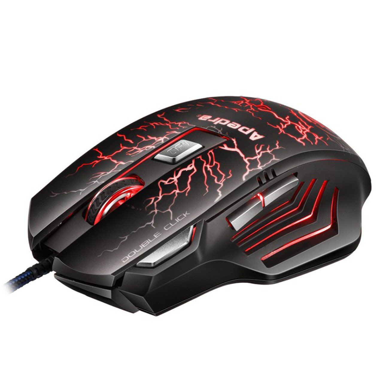 

Мышь Apedra A7 Black игровая проводная переключаемый dpi 3200 USB компьютерная 7 кнопок с подсветкой для ПК (K/OPT2-3232-9333)