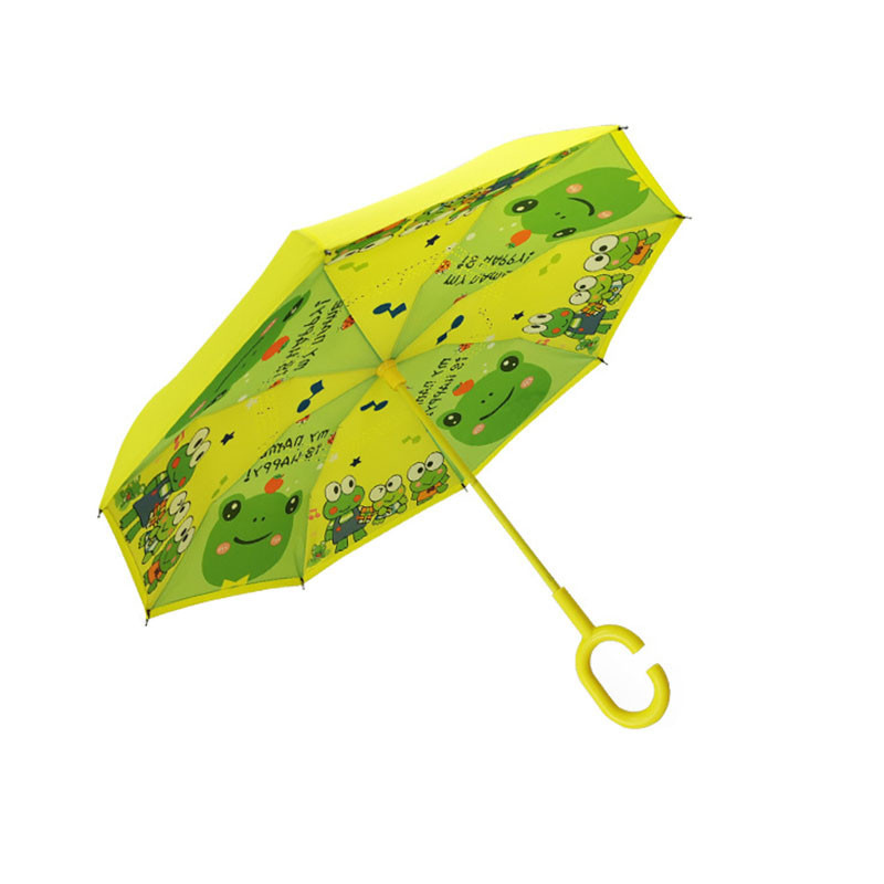 

Детский зонт наоборот Lesko Up-Brella Frog-Yellow умный обратного сложения (K/OPT2-6950-24755)