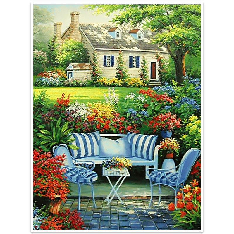 

Алмазная мозаика Lesko DIY K072 "Домик мечты" 30х40см выкладка стразами на холсте (K/OPT2-5993-19890)