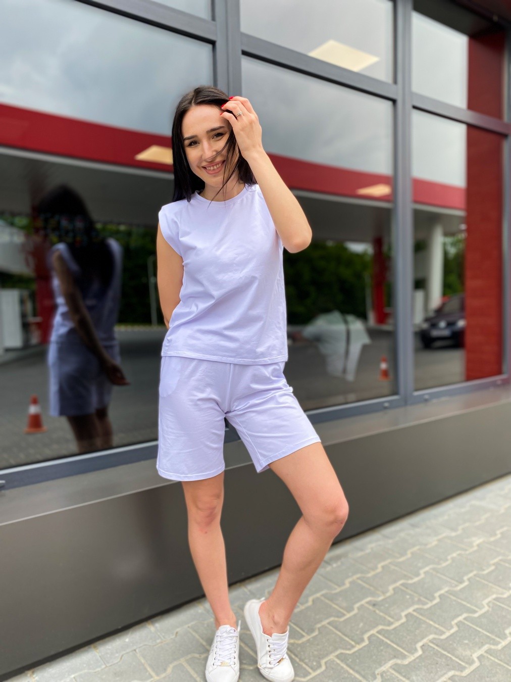

Комплект Baysho футболка плечики с длинными шортами Кулирка Белый, XL (bk1402-200/bk0501-200)