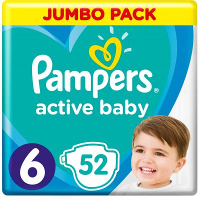 

Подгузник Pampers Active Baby Extra Large Размер 6 (13-18 кг), 52 шт. (8001090948533)