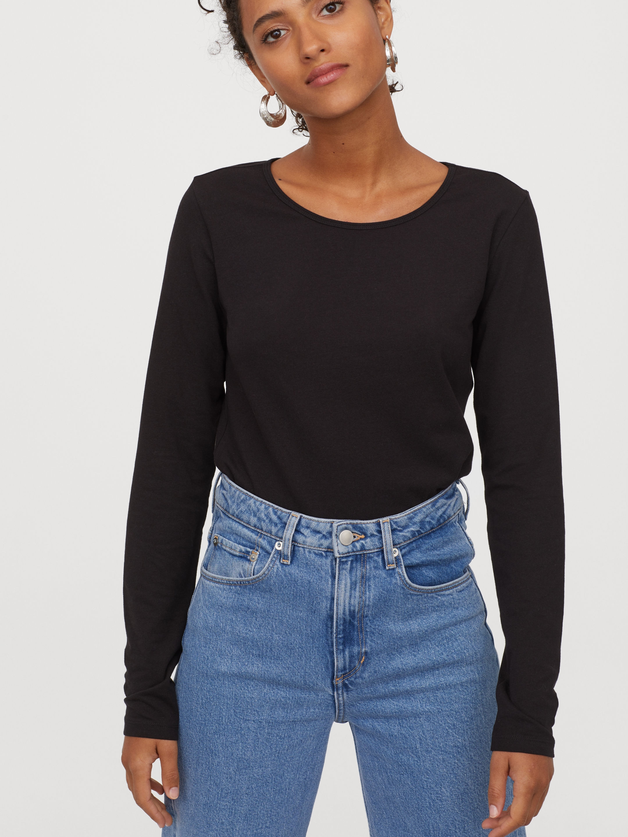 

Лонгслив H&M 0611024-7 M Черный (СА2000001292303)