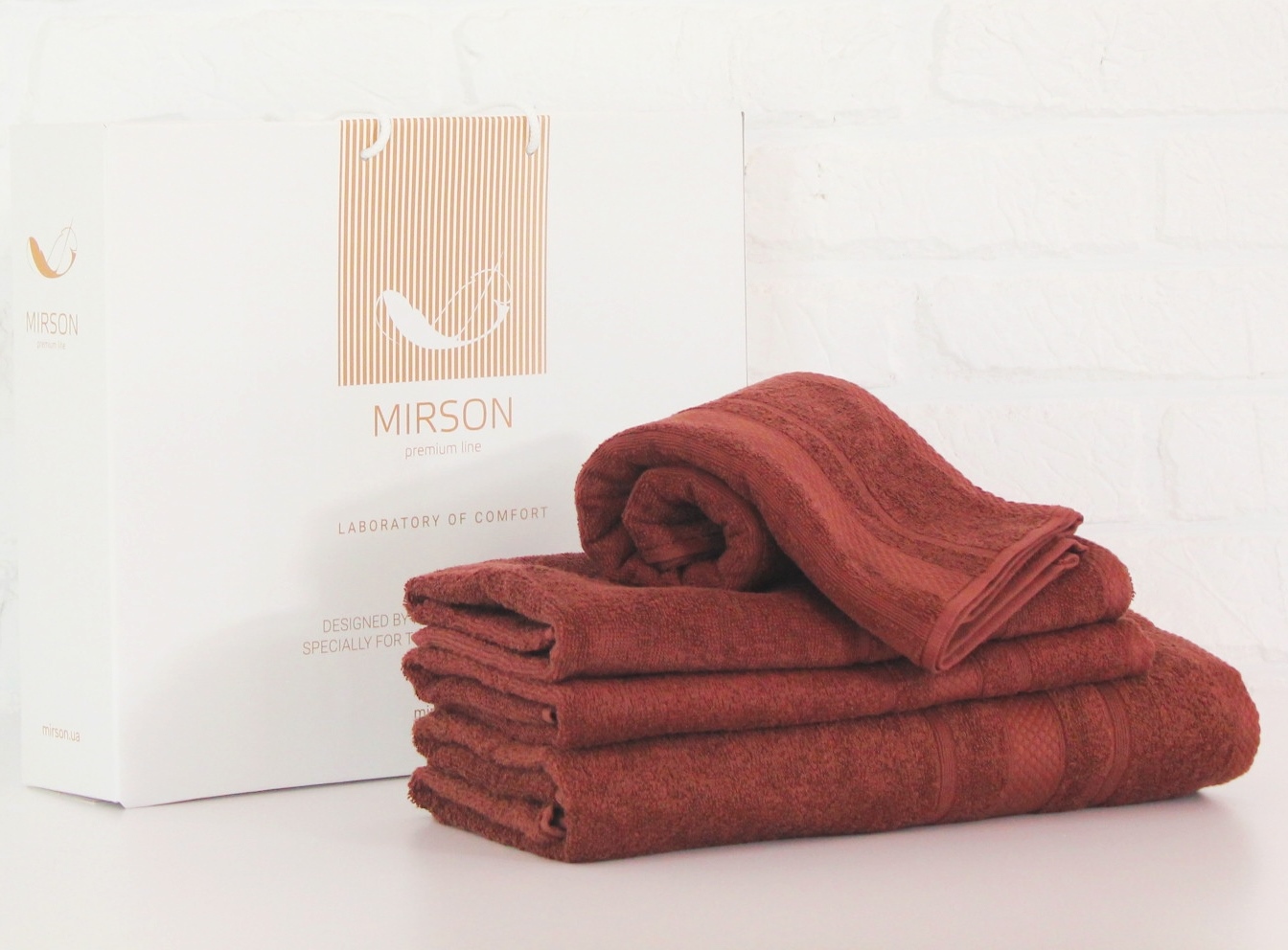 

Набор полотенец MirSon 5071 Elite SoftNes Brown 40x70 см + 50x90 см + 70x140 см + 100x150 см - 4 шт Коричневый италия, махра