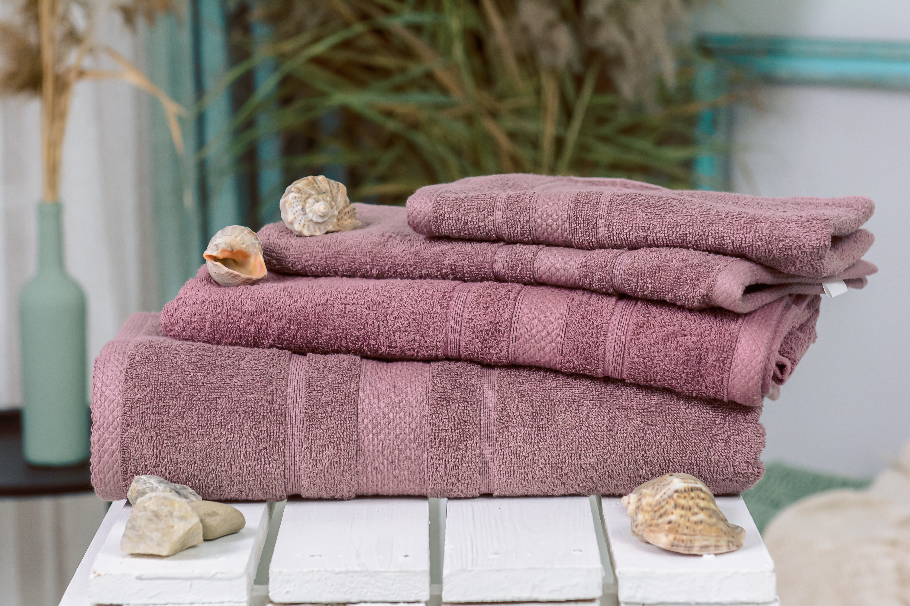 

Набор полотенец MirSon 5013 SoftNes Violet 40x70 см + 50x90 см + 70x140 см + 100х150 см - 4 шт Фиолетовый италия, махра