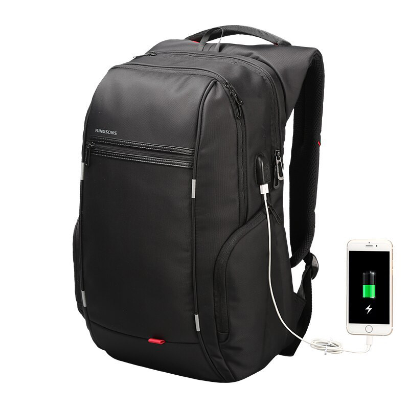 

Рюкзак городской Kingsons KS3140W Black 15.6" с USB-разъемом влагозащищенный потайной карман боковые карманы (K/OPT2-4204-12220)
