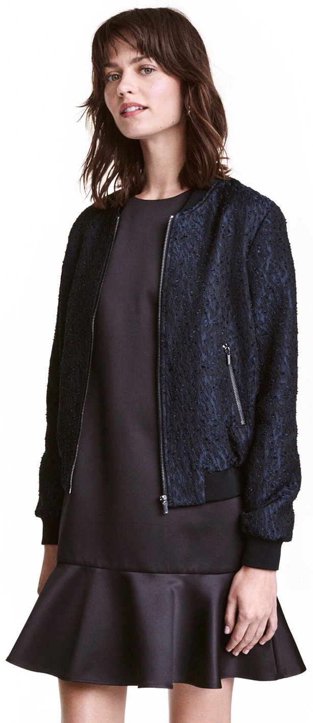 

Бомбер H&M 4276174 40 Темно-синий