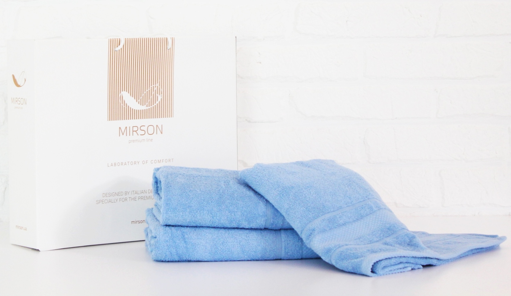 

Набор полотенец MirSon 5072 Elite SoftNes Cornflower 50x90 см + 70x140 см + 100x150 см - 3 шт Голубой италия, махра