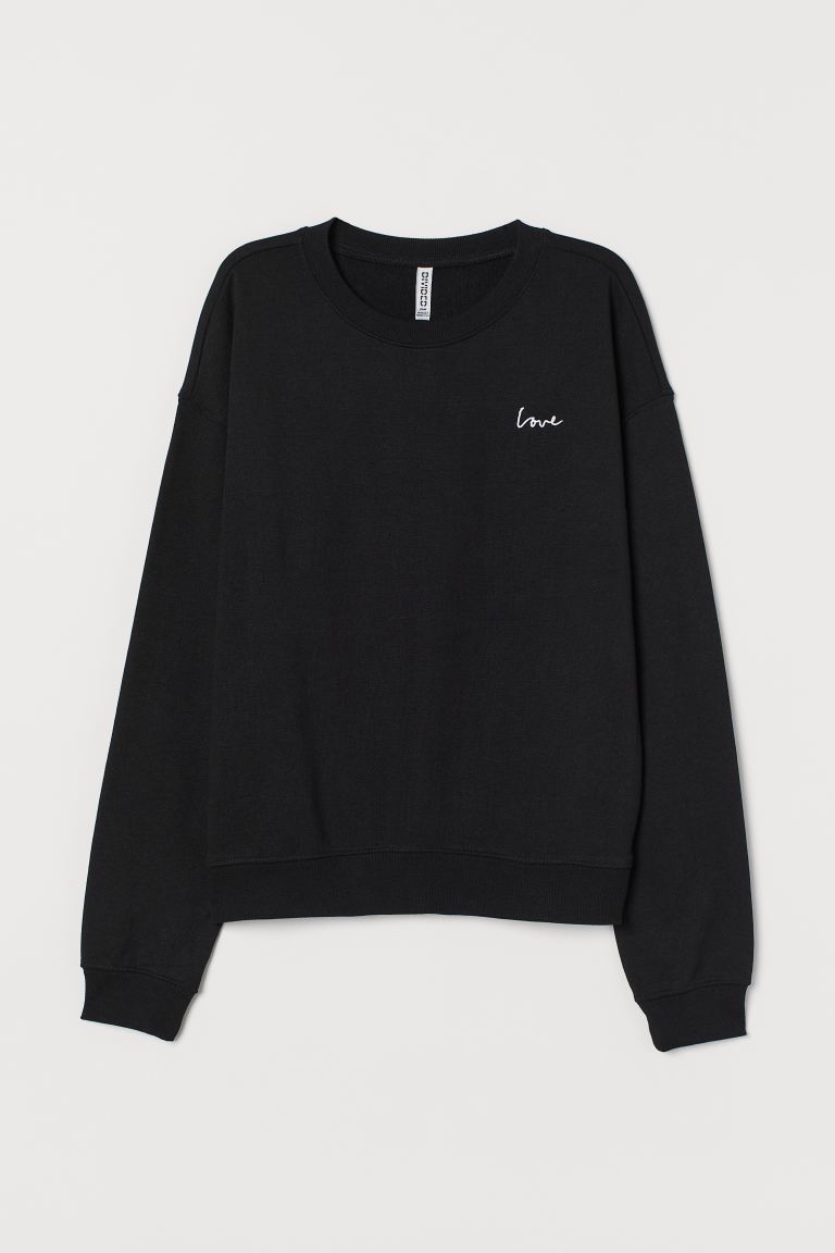 

Свитшот H&M  Черный/Love, Свитшот H&M S Черный/Love