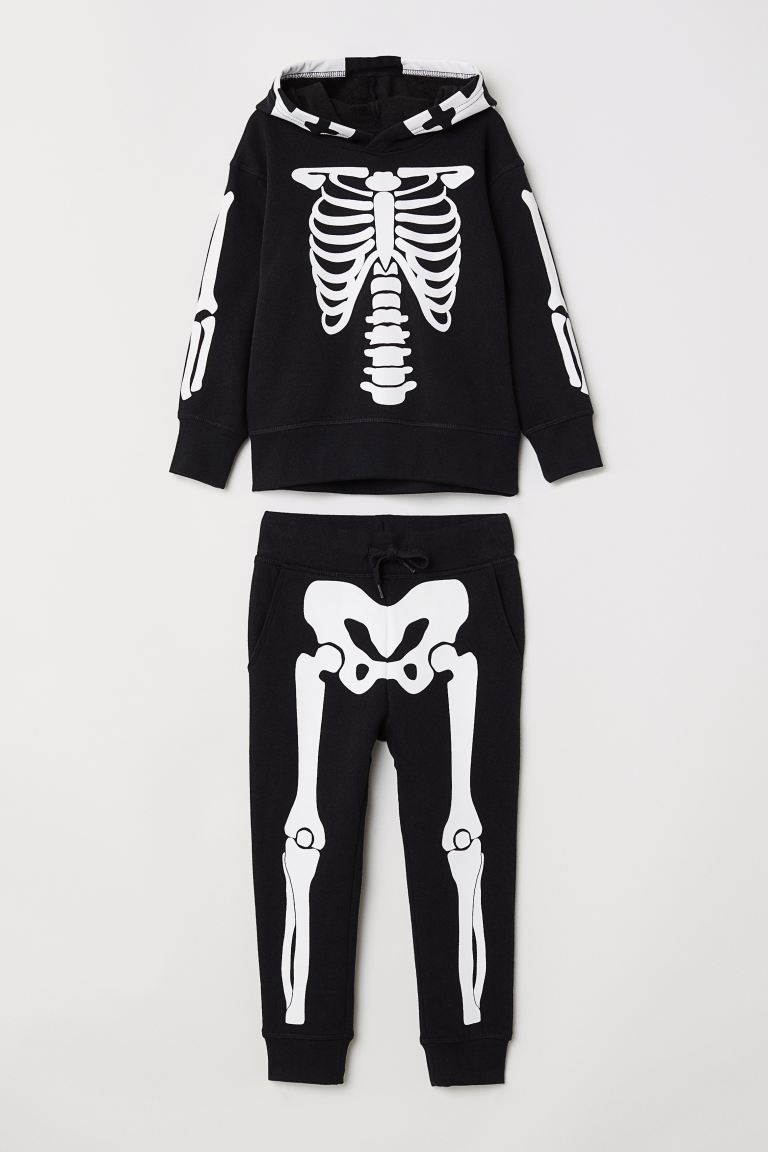 

Худи и джоггеры H&M 98/104 Черный/Скелет