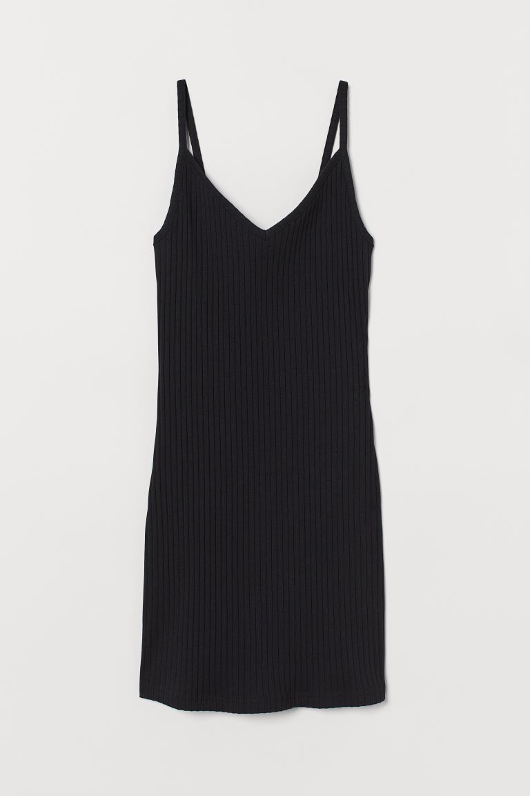 

Платье из рельефного трикотажа H and M XS Черный