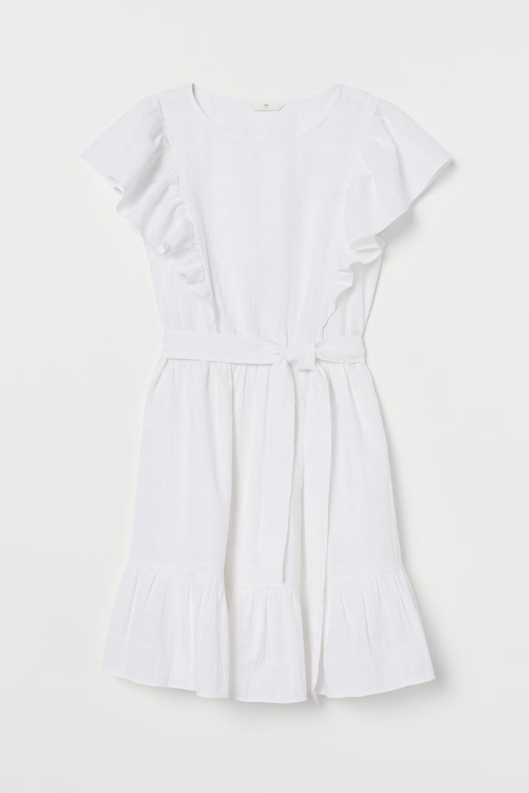 

Платье с оборками H and M  Белый, Платье с оборками H and M 40 Белый
