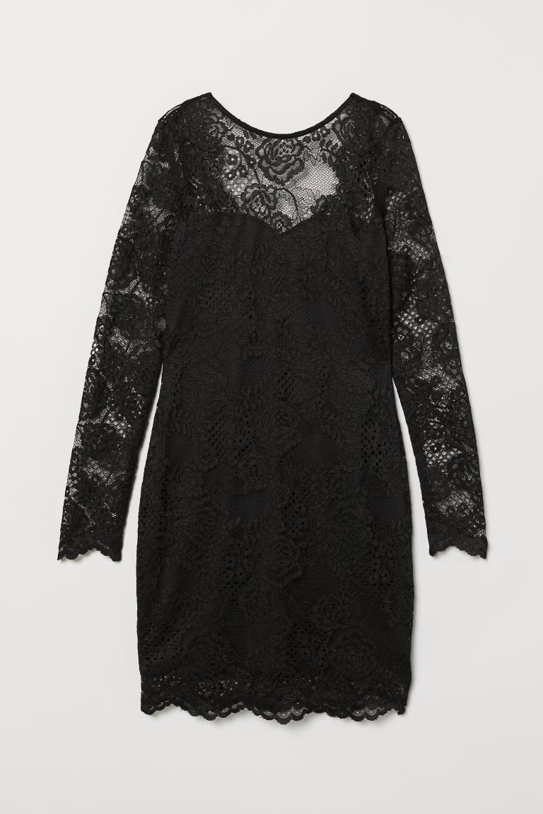 

Платье из кружева H and M  Черный, Платье из кружева H and M 38 Черный