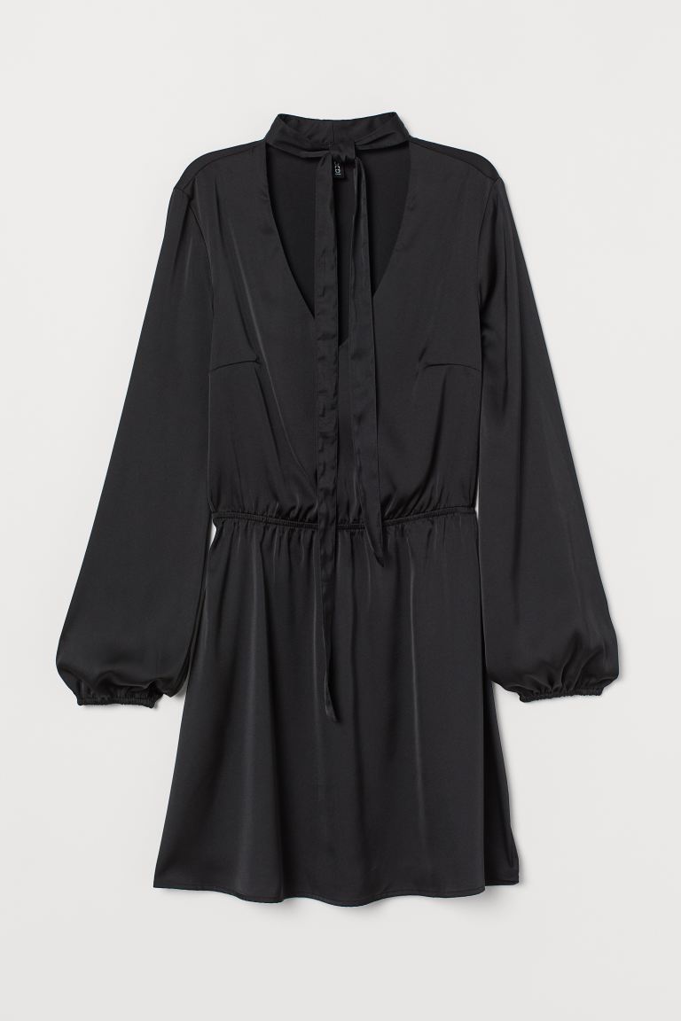 

Платье с завязками H and M  Черный, Платье с завязками H and M 38 Черный