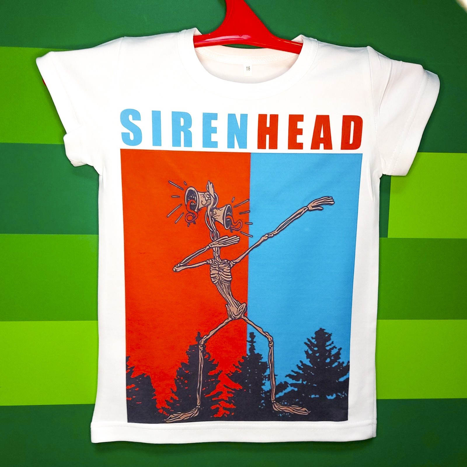 

Футболка с принтом Сиреноголовый (SirenHead) №4 Корпорація СВЯТ белый 104 см