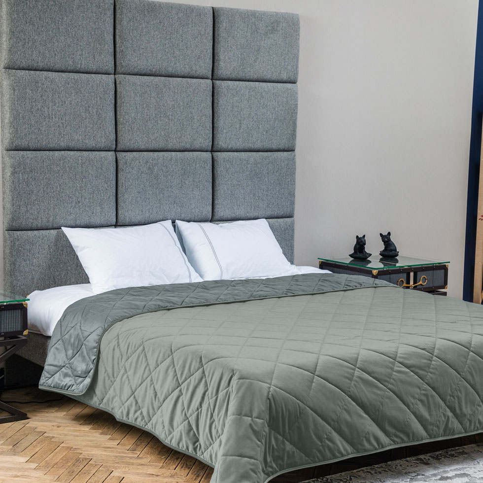 

Покрывало Decorator 240х260 серо-зеленое B237 ромб
