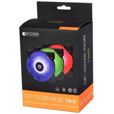 

Вентилятор ID-Cooling DF-12025-RGB Trio (3pcs Pack), 120x120x25мм, 4-pin PWM, черный