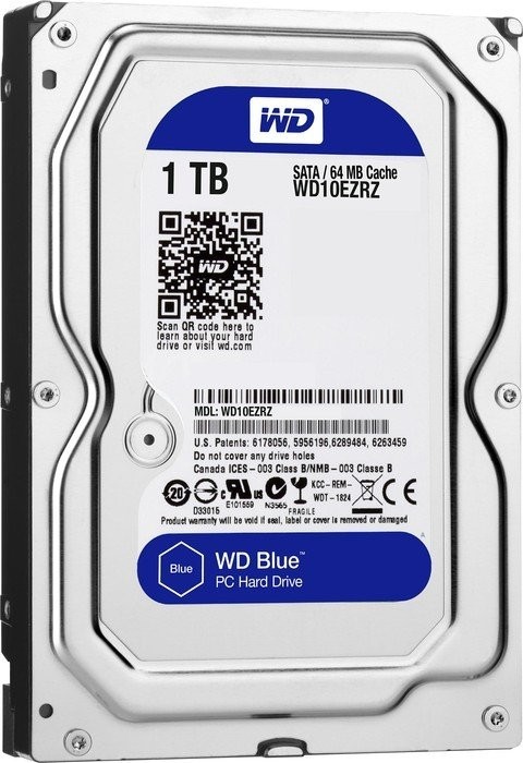 

Жесткий диск Western Digital Blue 1TB 5400rpm 64MB (WD10EZRZ) 3.5 SATA III
