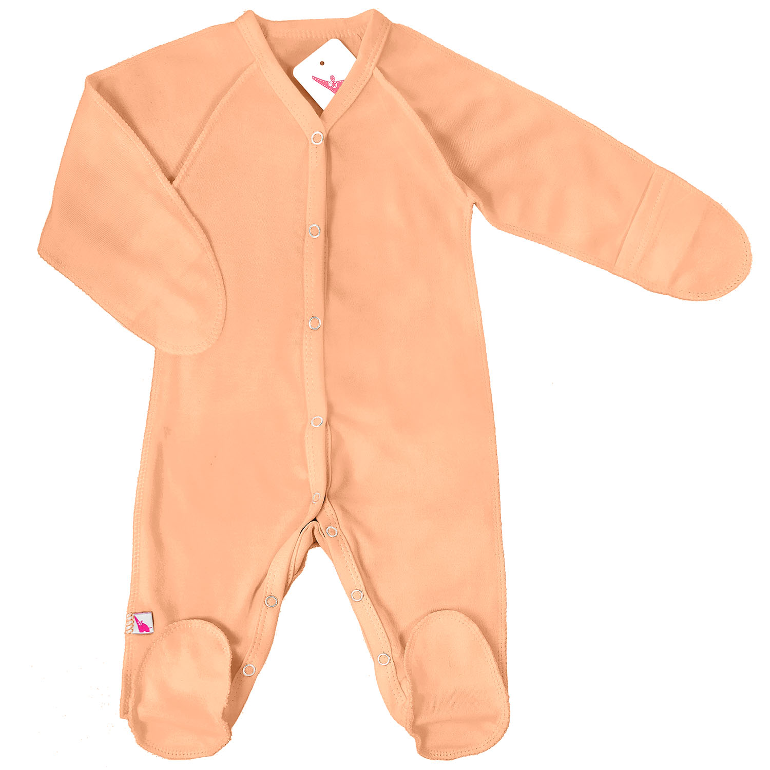 

Стильный однотонный человечек для малышки Tunes Peach Персиковый 56см (0-1 месяц)
