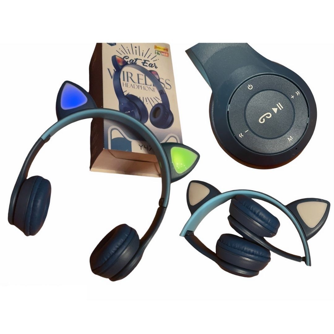 

Беспроводные наушники с кошачьими ушками Cat Ear Y47 игровая гарнитура (Синие)