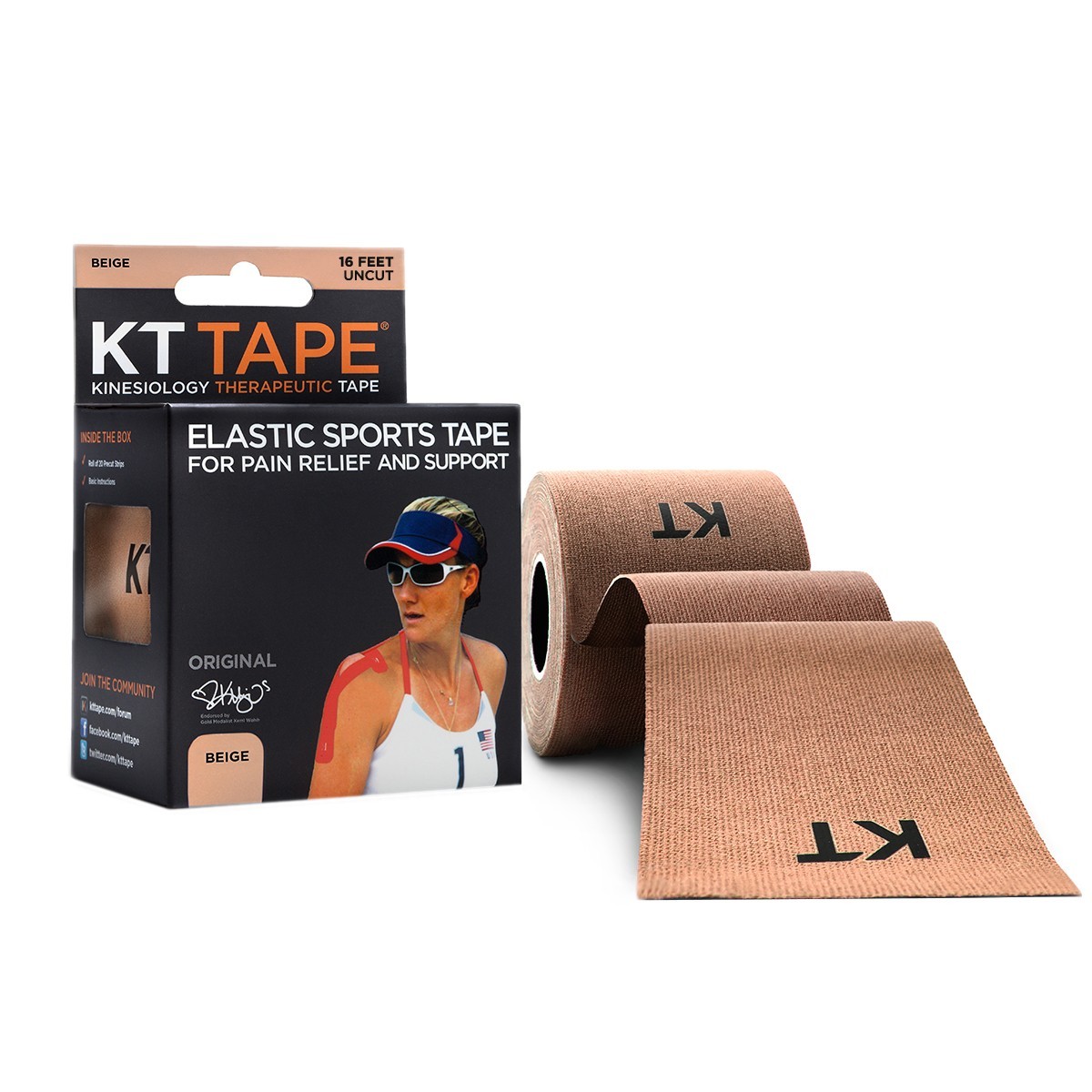

Кинезио тейп KT TAPE ORIGINAL COTTON UNCUT 5смх5м бежевый