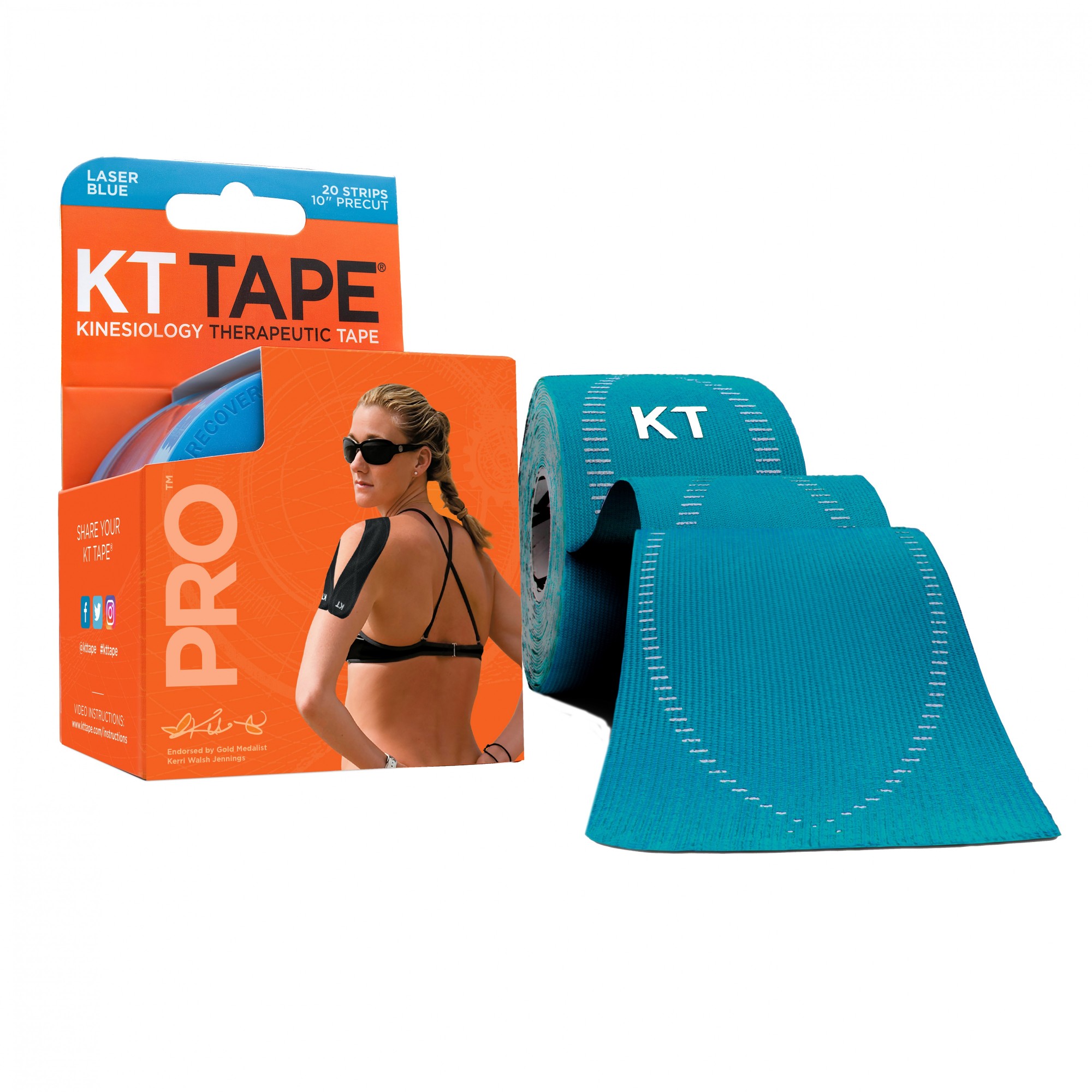 

Кинезио тейп KT TAPE PRO SYNTHETIC PRECUT 5смх5м голубой