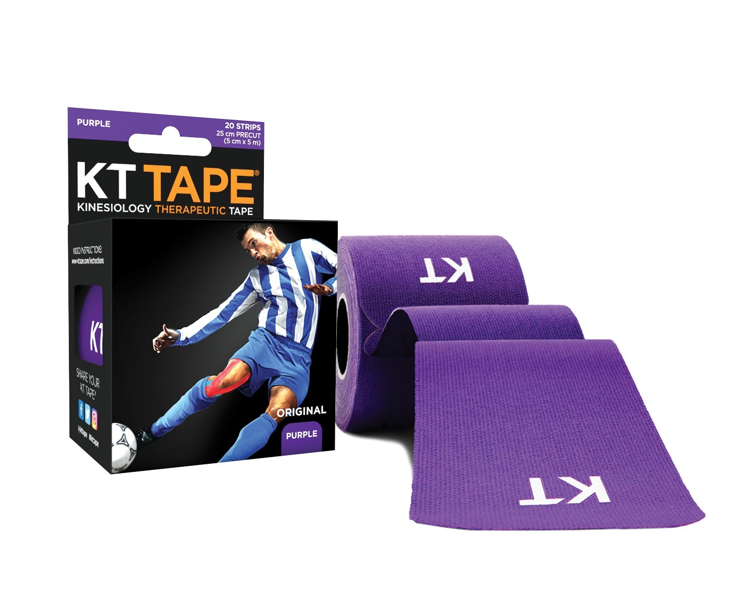 

Кинезио тейп KT TAPE ORIGINAL COTTON PRECUT 5смх5м фиолетовый