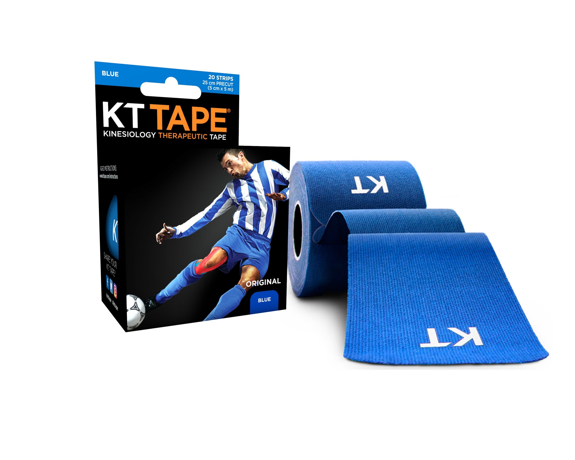 

Кинезио тейп KT TAPE ORIGINAL COTTON PRECUT 5смх5м голубой