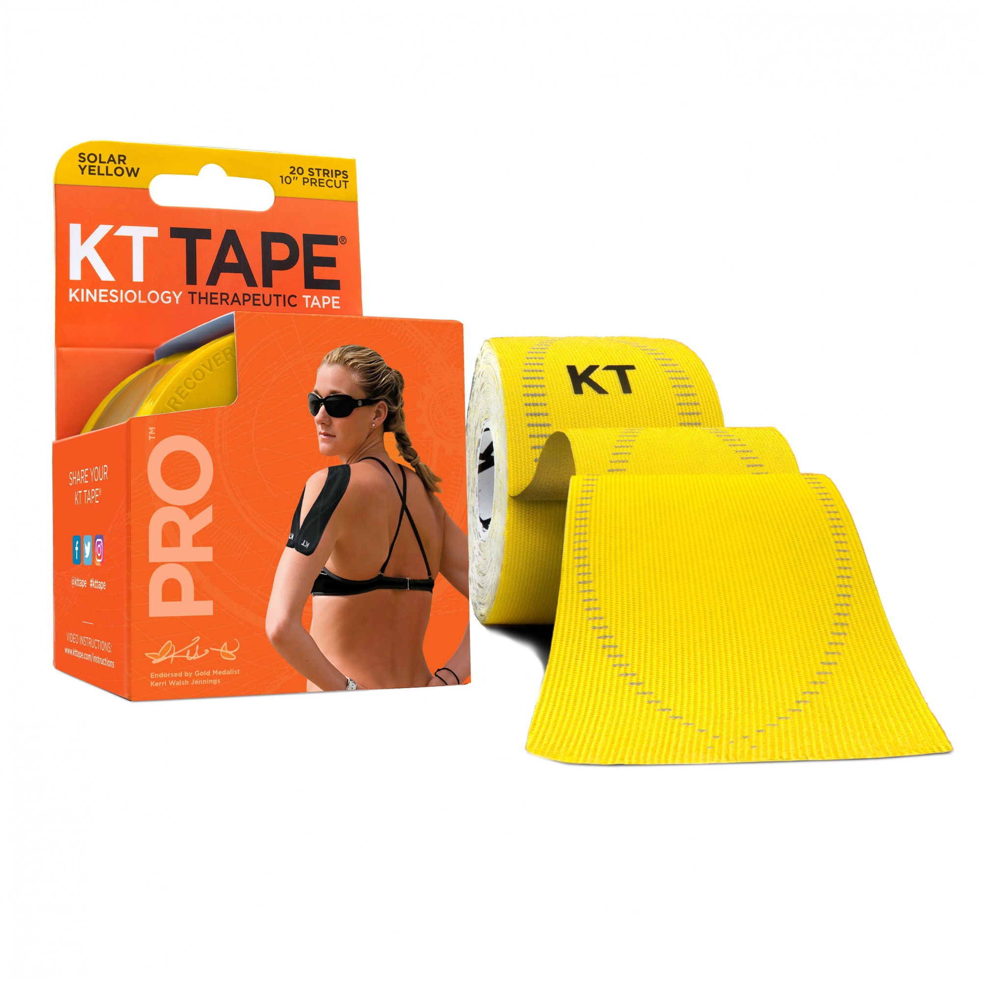 

Кинезио тейп KT TAPE PRO SYNTHETIC PRECUT 5смх5м желтый