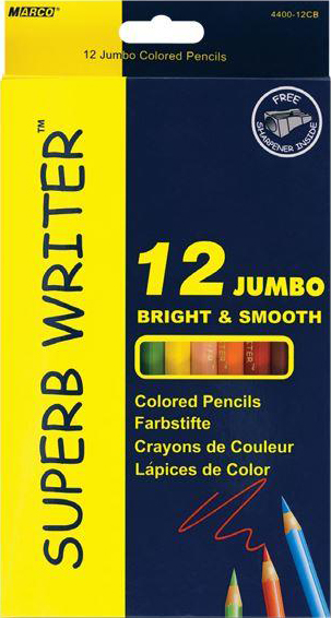 

Карандаши цветные Marco Superb Writer Jumbo с точилкой 12 цветов (4400-12CB)