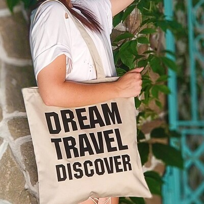 

Эко сумка женская "Travel Discover" Market экосумка женская тканевая сумка цветная с принтом