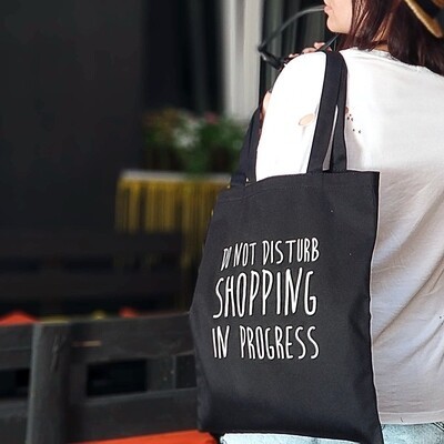 

Эко сумка женская "Shopping in progress" Market экосумка женская тканевая сумка цветная с принтом