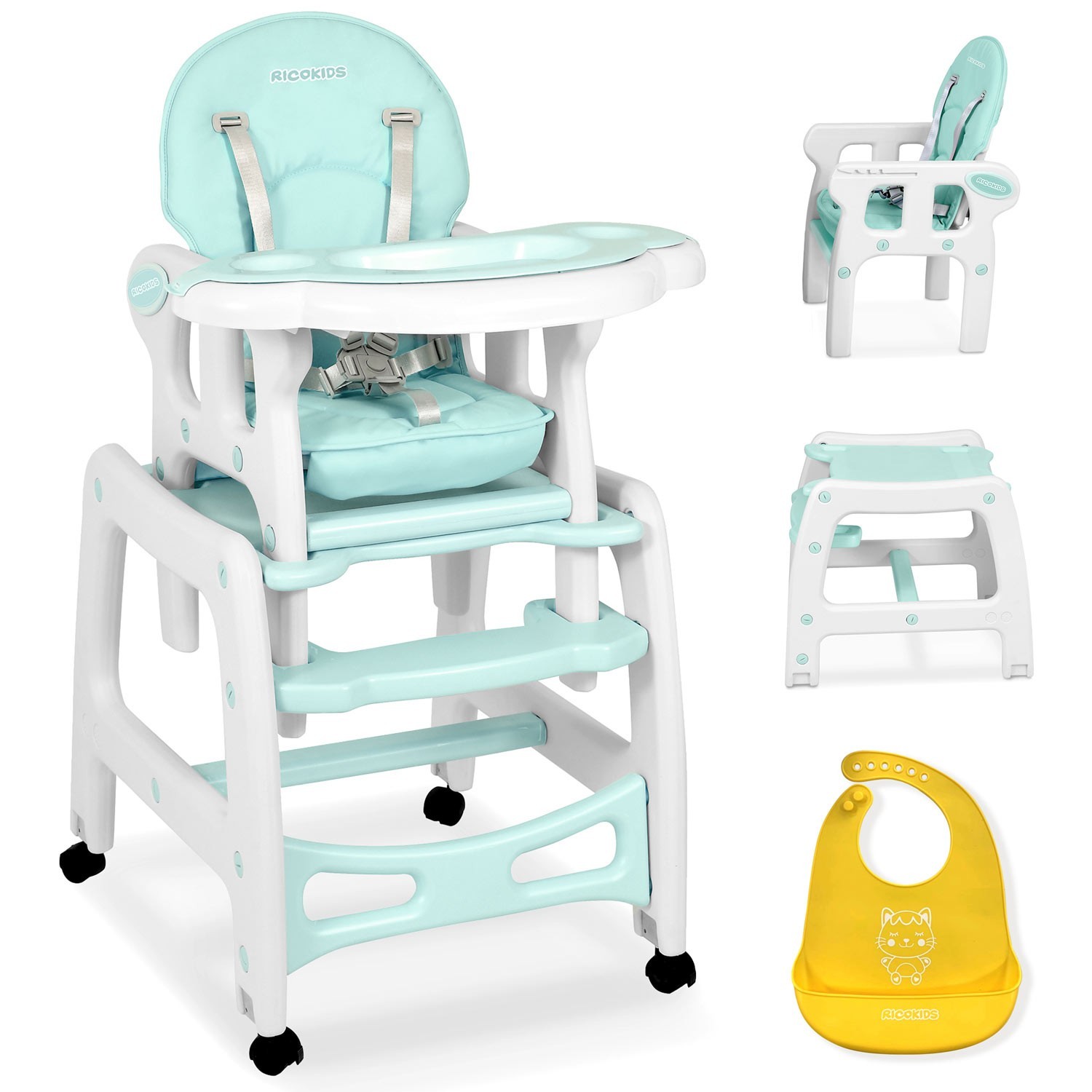 

Стульчик для кормления Ricokids 5 в 1 Sinco бирюзовый 7092