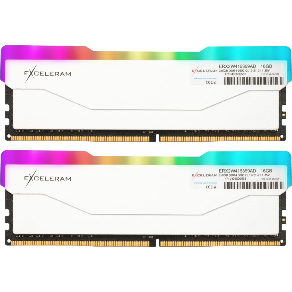 

Модуль памяти для компьютера DDR4 16GB (2x8GB) 3600 MHz RGB X2 Series White eXceleram (ERX2W416369AD)