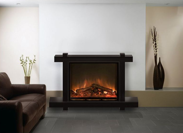 

Современный каминокомплект Fireplace Макао Венге с эффектом живого огня со звуком и обогревом