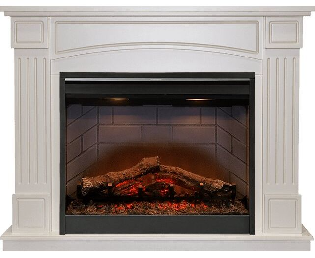 

Классический каминокомплект Fireplace Боливия Алебастр с эффектом живого огня со звуком и обогревом