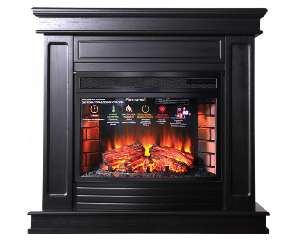 

Пристенный каминокомплект Fireplace Италия Венге эффект живого пламени со звуком и обогревом