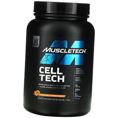 

Креатин и Углеводы для наращивания мышечной массы, Cell Tech Research-Backed, Muscle Tech 1360г Тропические фрукты (31098009)