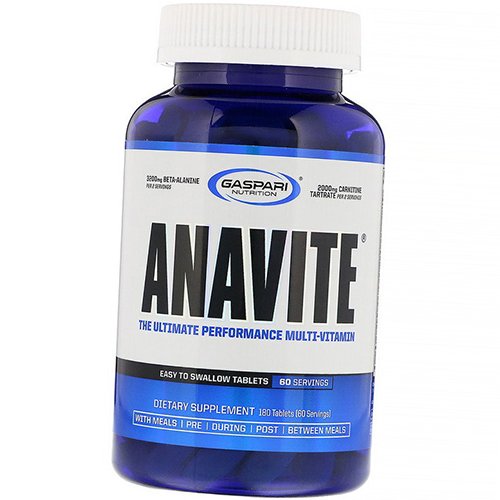 

Мультивитамины для максимальной работоспособности, Anavite, Gaspari Nutrition 180таб (36161001)