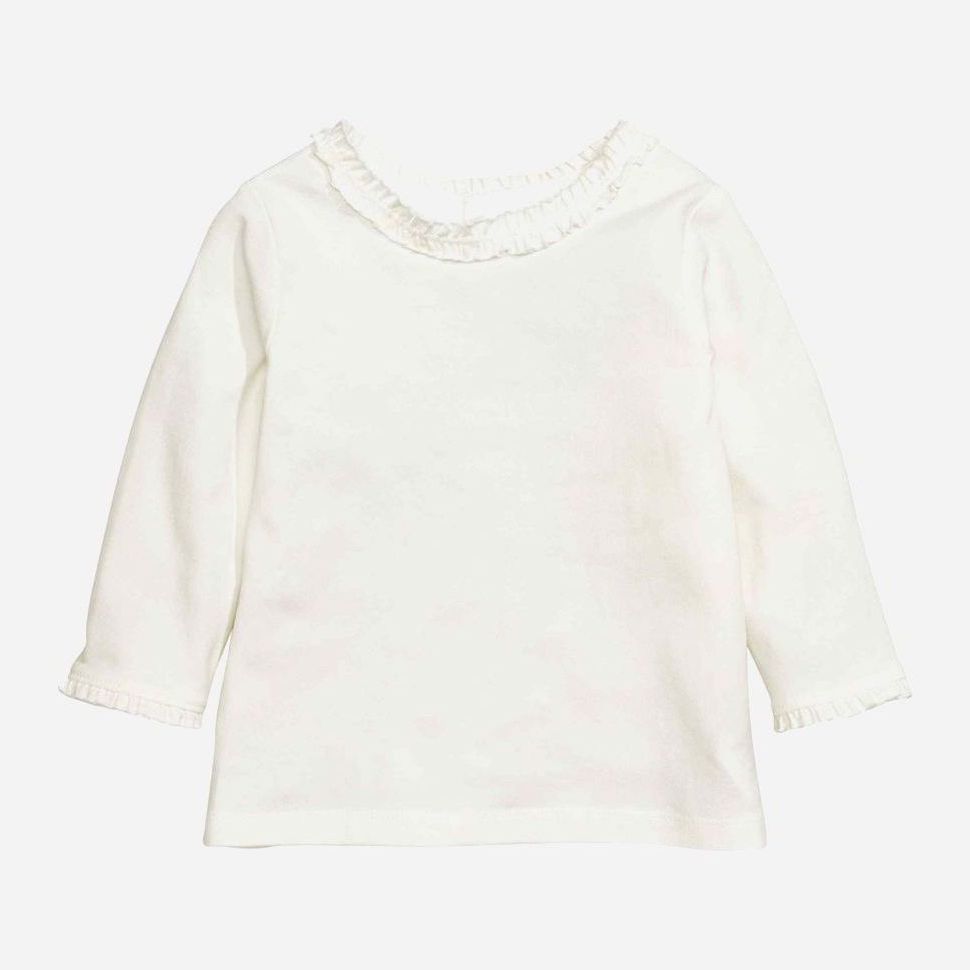 

Футболка с длинными рукавами H&M 0698013 98 см Белый