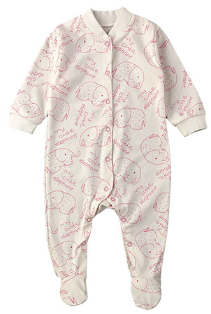 

Комбинезон (человечек) для девочки BABY CITY 1333/1 80 см молочный с розовым