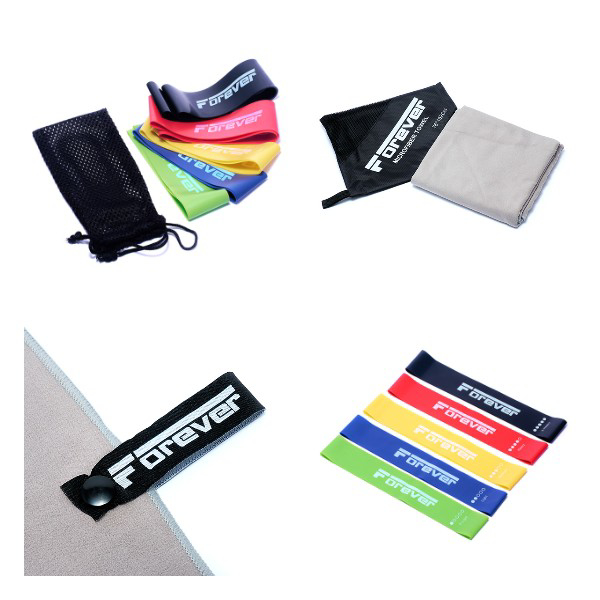 

Набор Резинки для фитнеса Forever - Набор из 5 резинок + Полотенце из микрофибры для спорта, фитнеса и путешествий 76х152 см - FOREVER - Серое