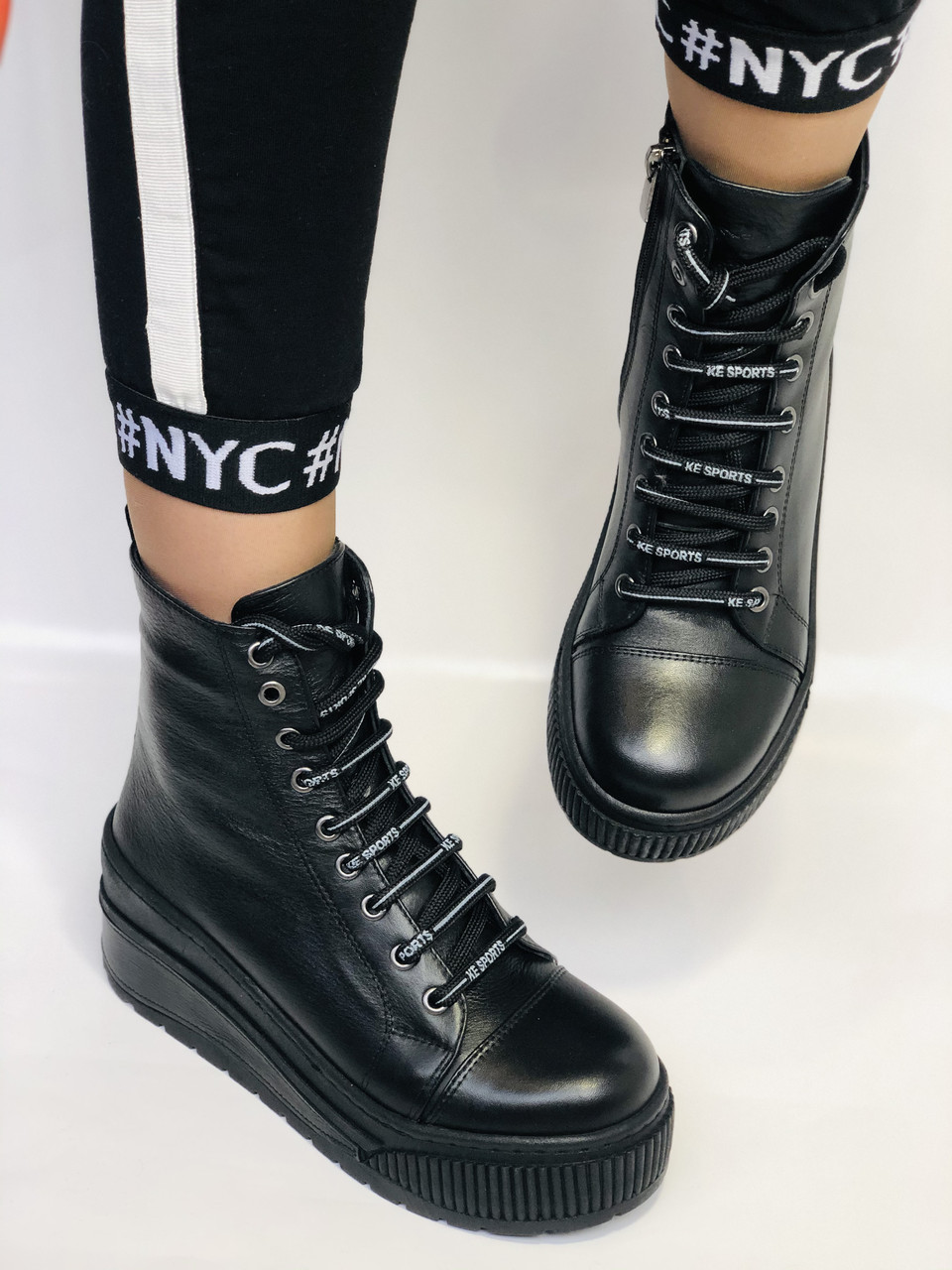 

Женские зимние ботинки Evromoda 37 Чёрные 2410