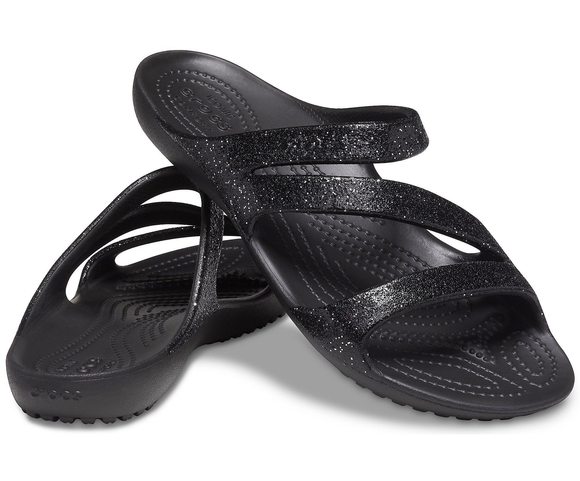 

Шлепанцы с блестками Crocs Kadee II Glitter, W9, черные с блестками, 39-40