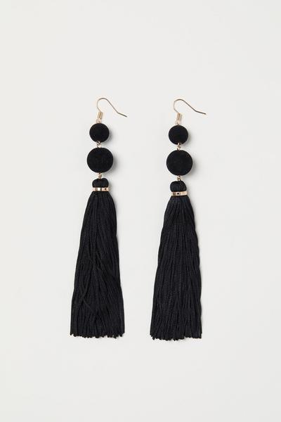 

Серьги с кистями H&M ONE SIZE Черный